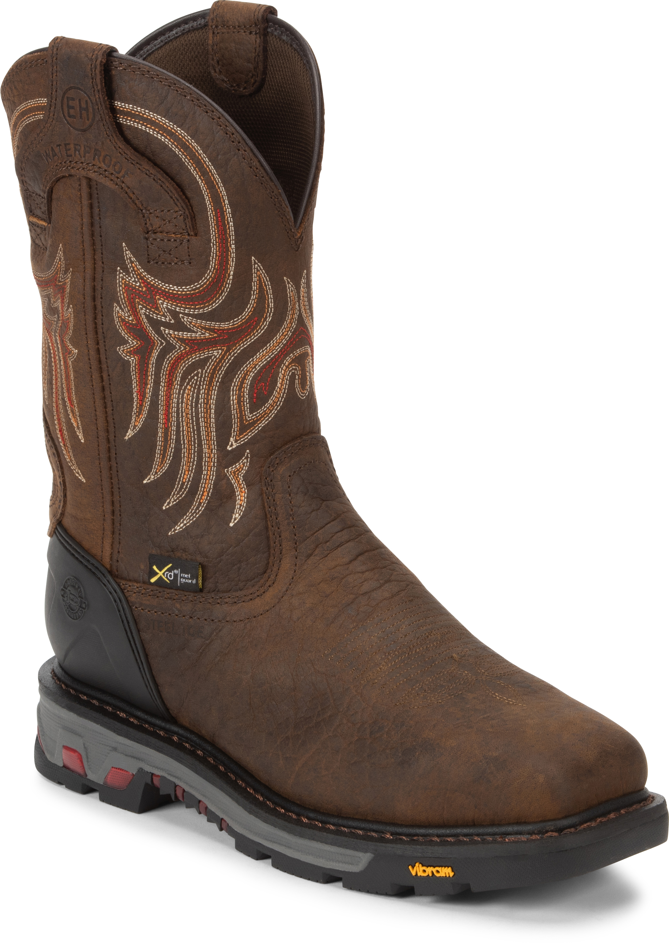 Justin s Driscoll Mahogany Waterproof Steel Toe Lowry s Western Shop
