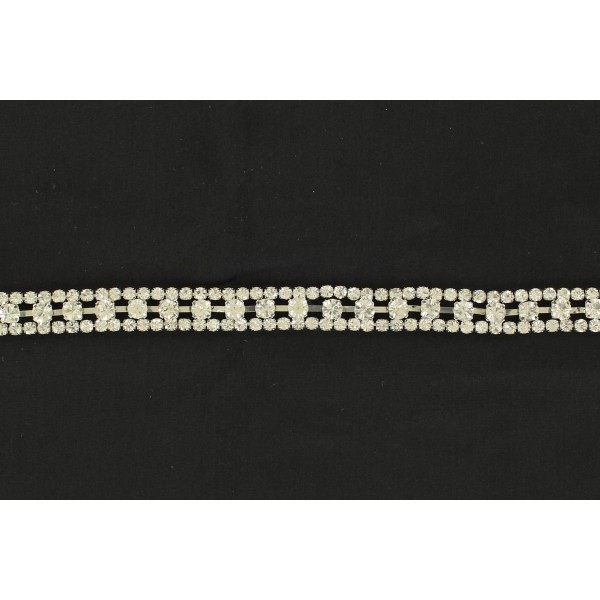 3 Row Jeweled Hatband