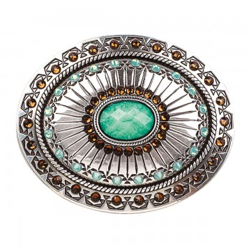 Oval Tribal Rhinestone Buckle