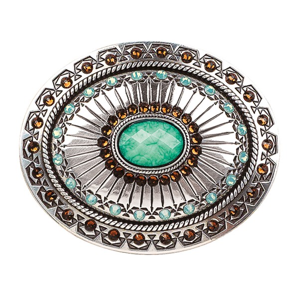 Oval Tribal Rhinestone Buckle