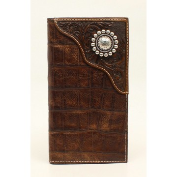 Ariat Rodeo Crocodile Floral Embossed Overlay Wallet