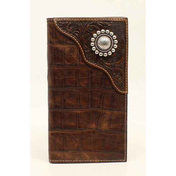 Ariat Rodeo Crocodile Floral Embossed Overlay Wallet