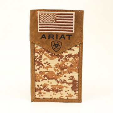 Ariat Rodeo Brown Digital Camo Embroidered Flag