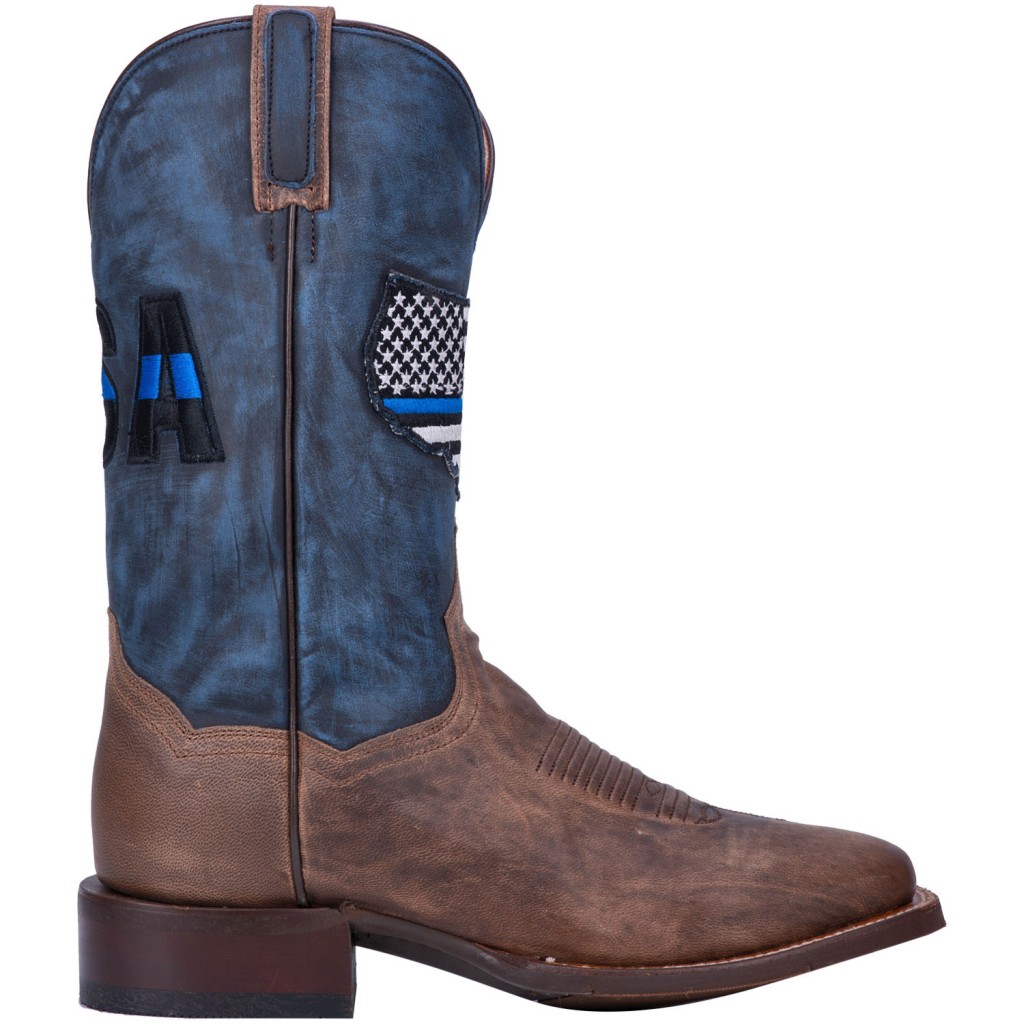 DP Leighton Leather Boot Brown/Blue