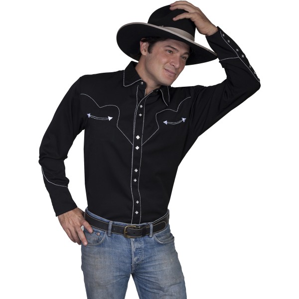 Men's Scully Western Candy Piping Snap Dress Shirt