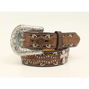 Brown Crocodile Cross Belt