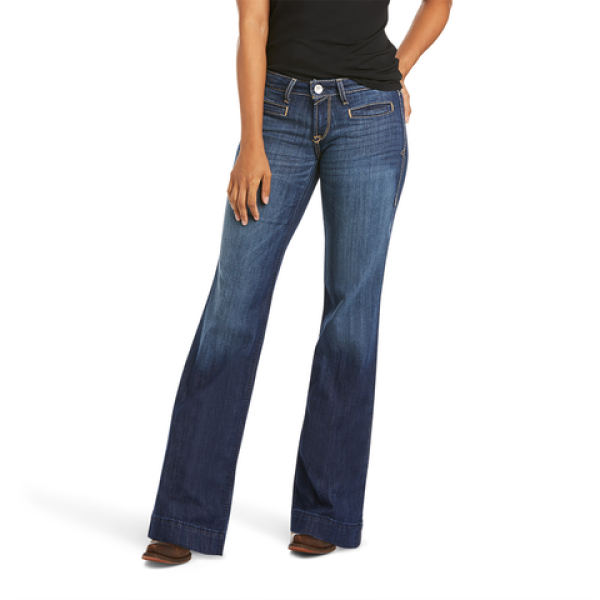 Women's Ariat Trouser Mid Stretch Lucy Wide Leg Jean - Image 2