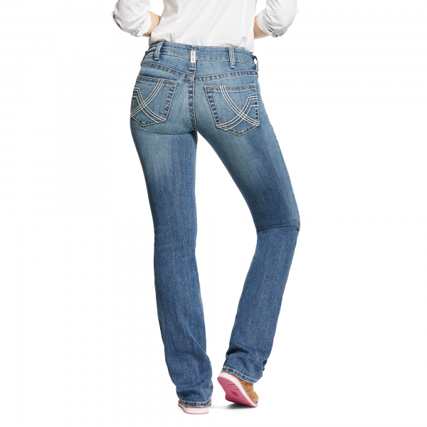 Women's Ariat R.E.A.L Mid Rise Stretch Whitney Stackable Straight Leg Jean - Image 2