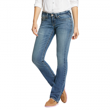 Women's Ariat R.E.A.L Mid Rise Stretch Whitney Stackable Straight Leg Jean