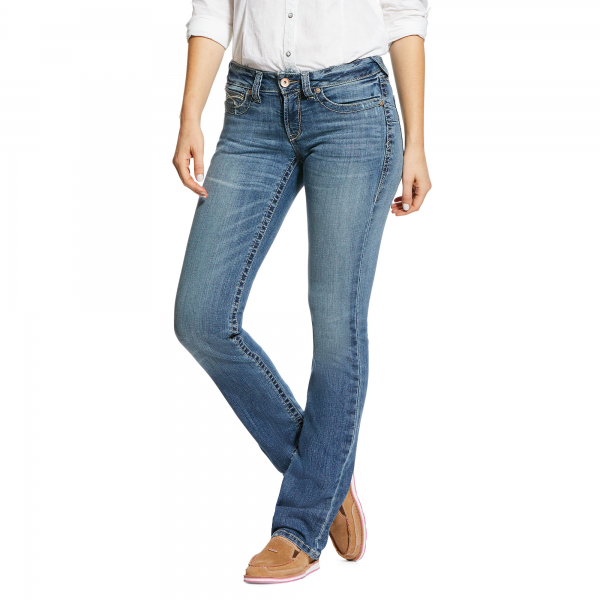 Women's Ariat R.E.A.L Mid Rise Stretch Whitney Stackable Straight Leg Jean