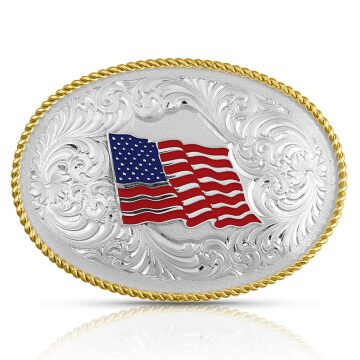 Montana Silversmith Fly Free USA Flag Buckle