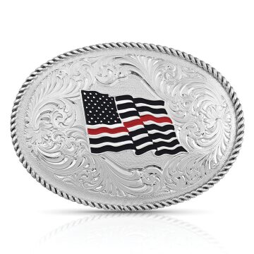 Montana Silversmith Thin Red Line Flag Buckle