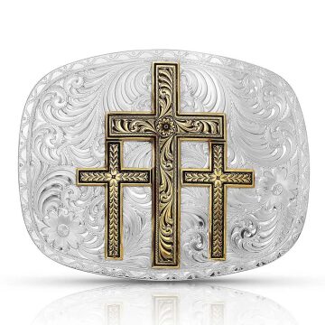 Montana Silversmith Two-Tone Triple Cross Buckle