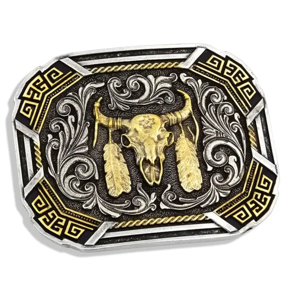 Montana Silversmiths Southwestern Flair Buffalo Skull Attitude Buckle