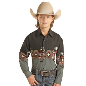 Boys Long Sleeve Snap