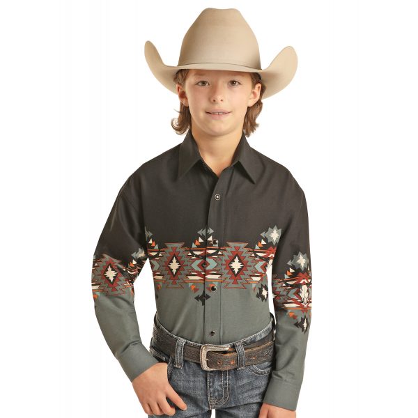 Boys Long Sleeve Snap