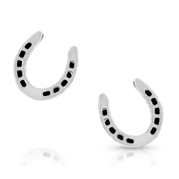 Montana Silversmiths Lucky Silver Horseshoe Earrings