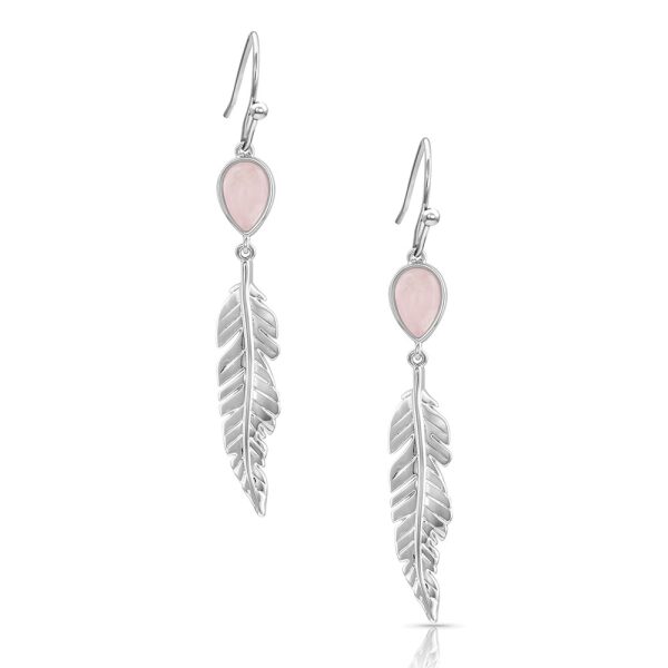 Montana Silversmiths Dreamy Rose Feather Earrings