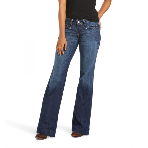 Ariat Trouser Mid Rise Stretch Lucy Wide Leg Jean - Image 2