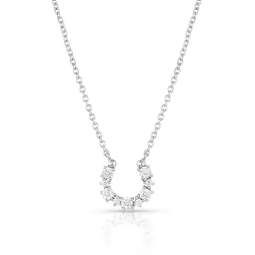 Montana Silversmiths Longline Crystal Horseshoe Necklace
