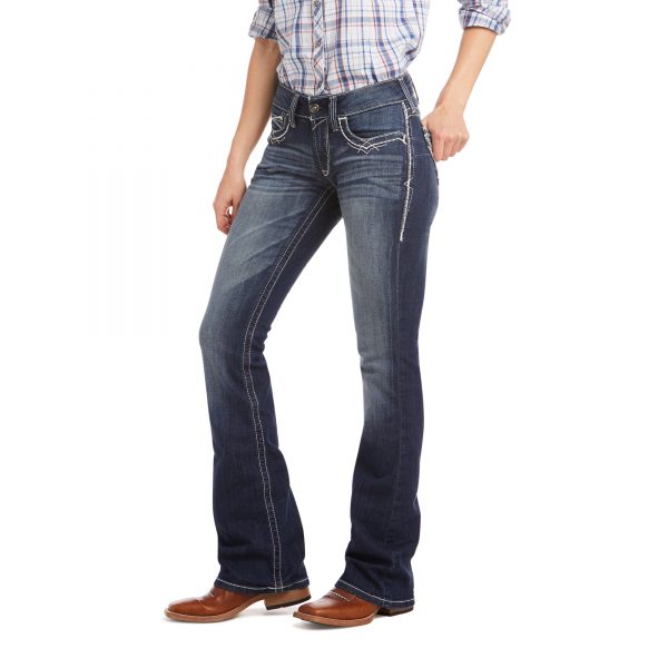 Ariat R.E.A.L. Mid Rise Stretch Entwined Boot Cut Jean - Image 2