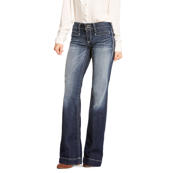 Ariat Trouser Mid Rise Stretch Entwined Wide Leg Jean