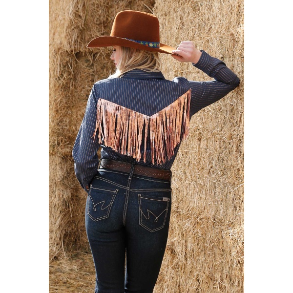 Ladies Cinch Button up Long Sleeve
