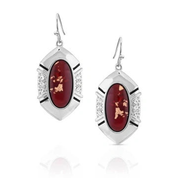 Montana Silversmiths Miners Carnelian Hexagon Pendant Earrings