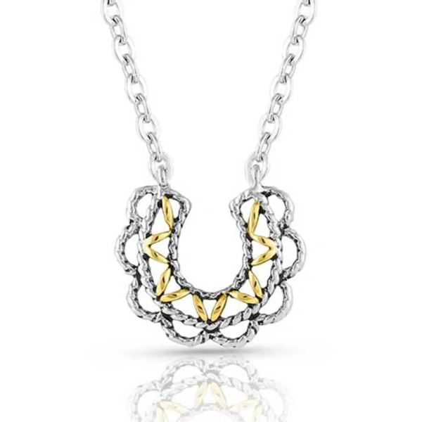 Montana Silversmiths Lucky Montana Gold Horseshoe Necklace