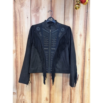 Scully Women's Beaded And Lace Fringe Jacket